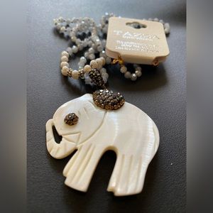 Beaded Tazza elephant necklace